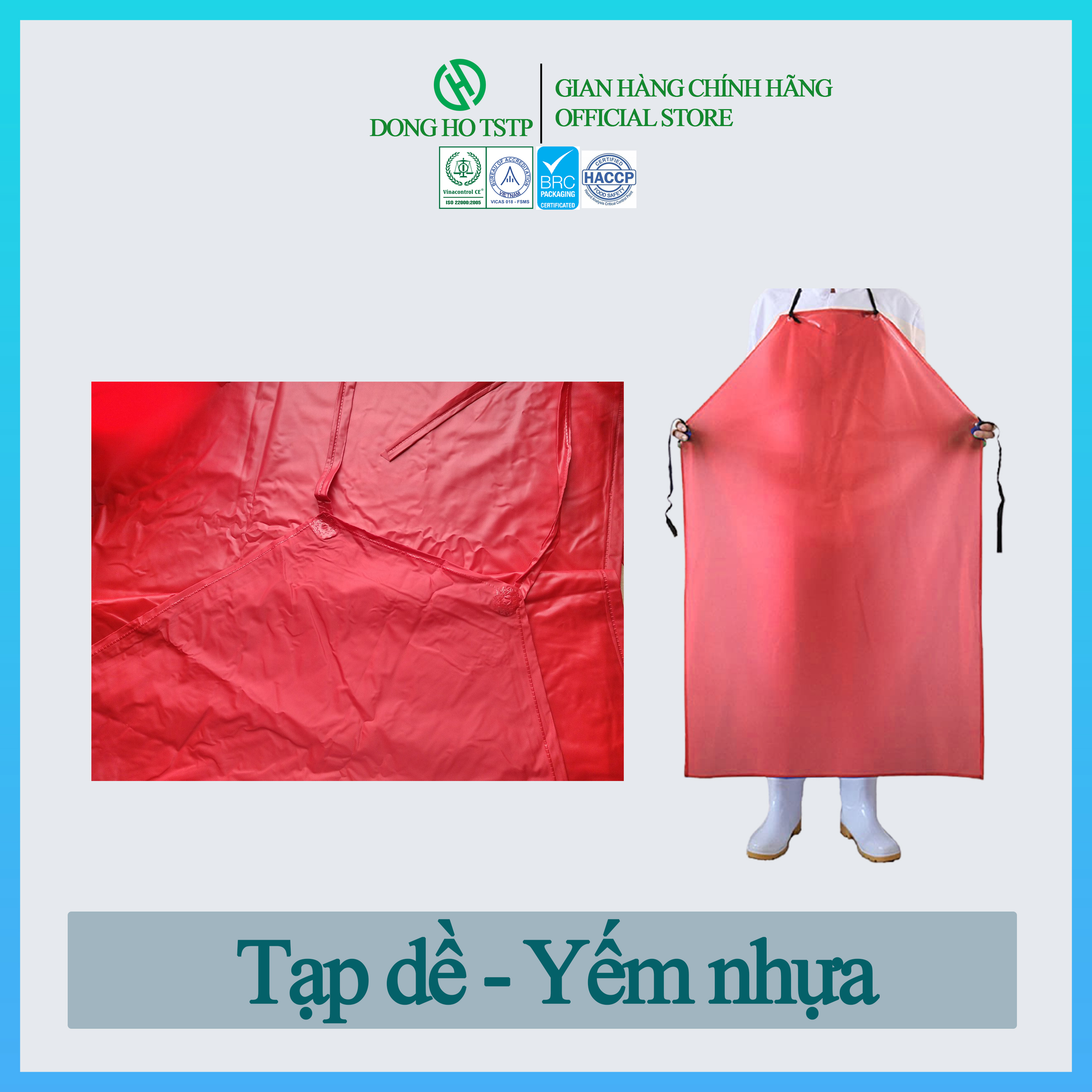 WATERPROOF PLASTIC APRON (Can be reused many times) - Red