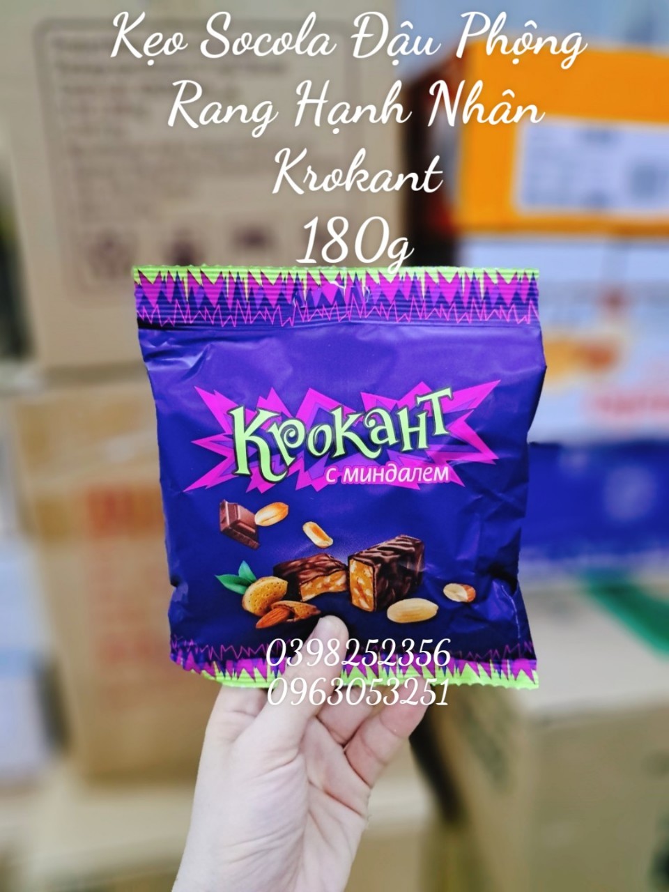 Kẹo tím Nga Kpokaht socola hạnh nhân 180g