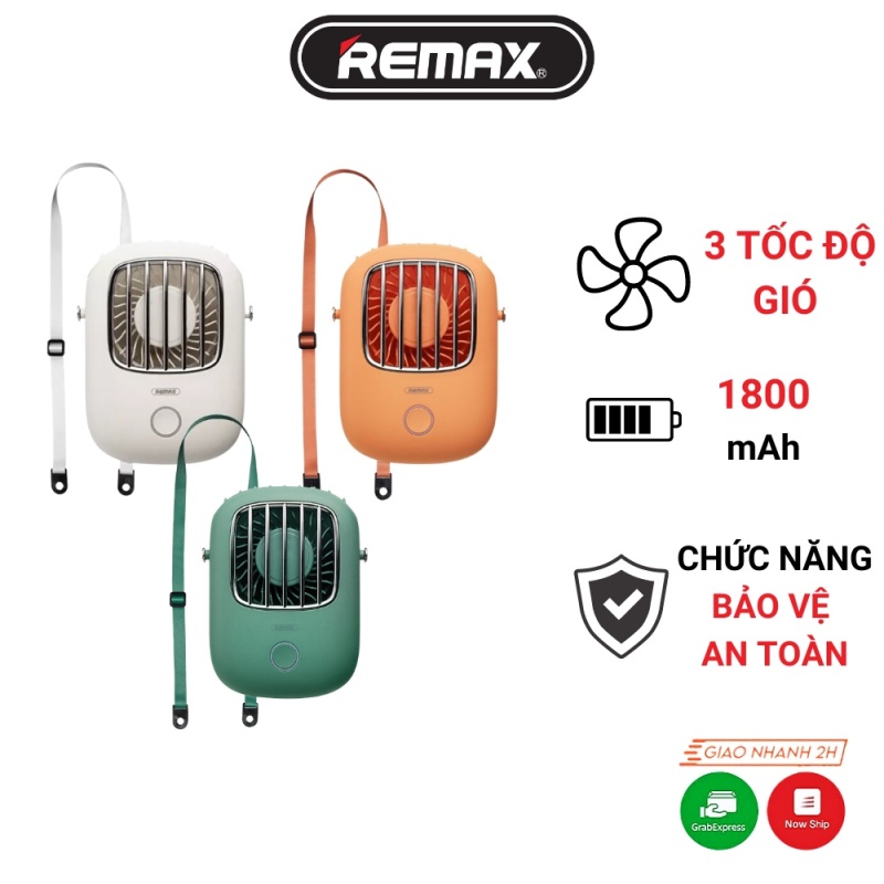 Quạt đeo cổ mini Remax F36, quạt sạc cầm tay hàng chính hãng Remax thiết kế thời trang, thời gian sử dụng tử 2-6h liên tục