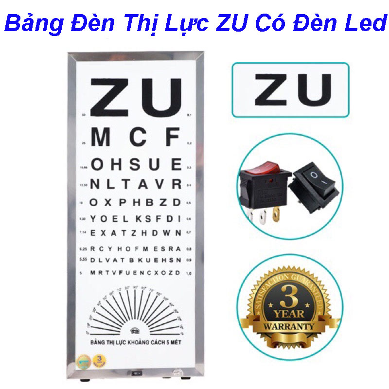 Bảng đèn thị lực zu inox,có đèn led kt 65x25cm