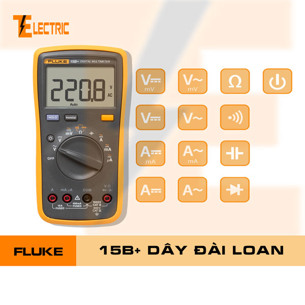 [HCM]FLUKE 15B+ Đồng Hồ Đo Điện Đo Tụ ĐIện Fluke 15B+