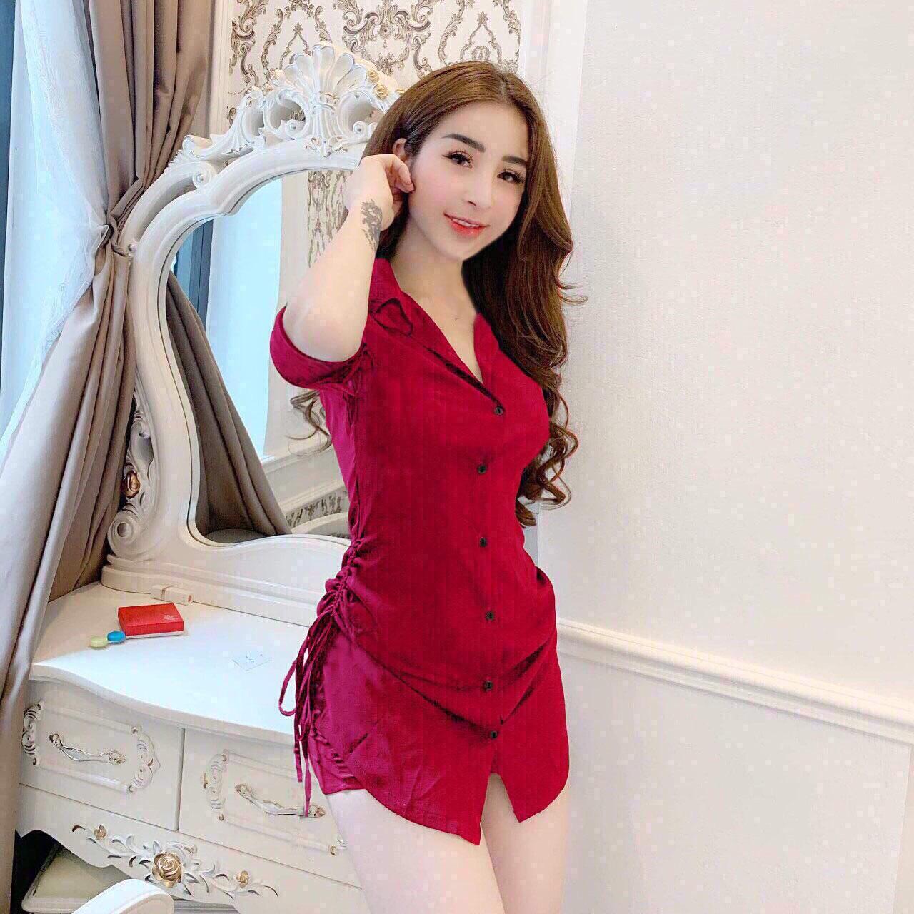 [HCM]Đầm Sơ Mi Rut Đây (kềm Quần)