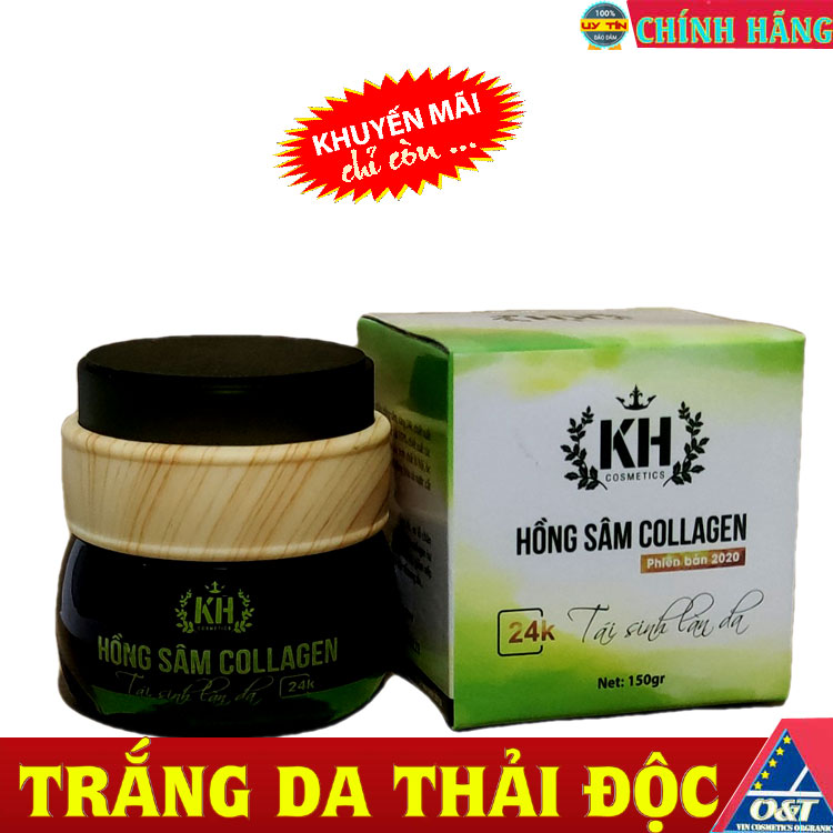 Mặt nạ hồng sâm collagen kim hoàng vàng 24k Hàn Quốc thải độc, trắng da