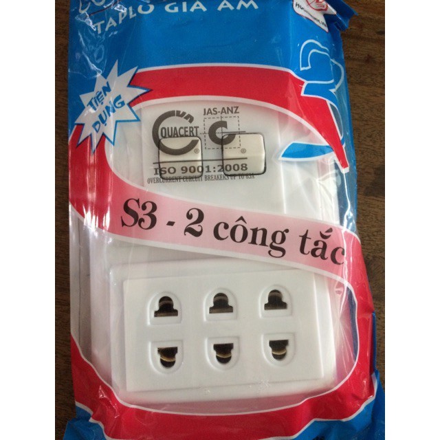 Bảng điện taplo giả âm tường conip 2 công tắc