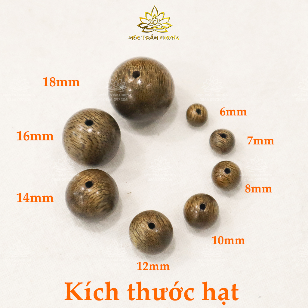 Hạt (Lẻ) Trầm Hương Dùng Mix Vòng Tay + Tặng Dây (0.5m) - Trầm Hương Tự Nhiên 100%