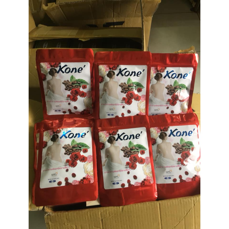 Combo 2 Gói Tắm Trắng KONE Cà Phê Hoa Hồng Thái Lan Siêu Trắng Mịn Da