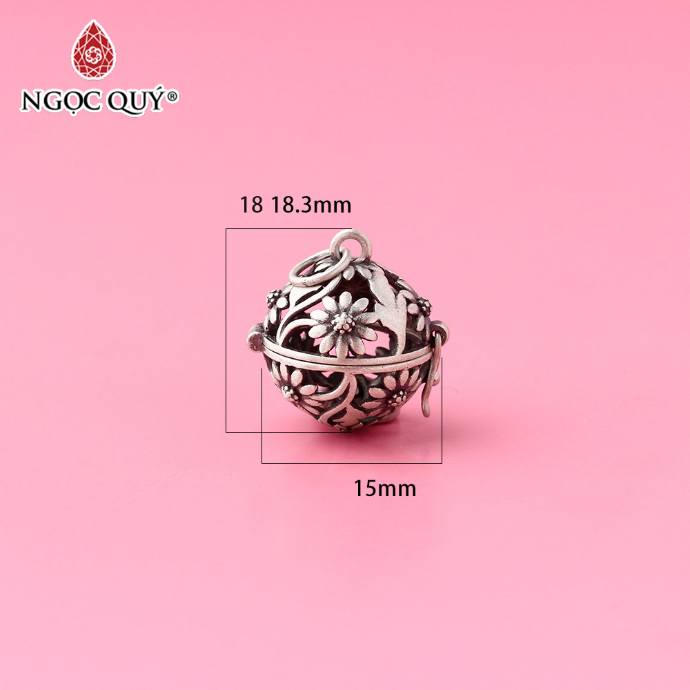 Charm bạc treo họa tiết đựng hạt - Ngọc Quý Gemstones