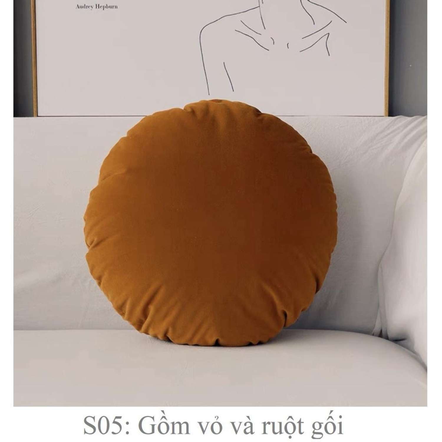 Gối tựa lưng sofa cao cấp tông cam đất Liminho