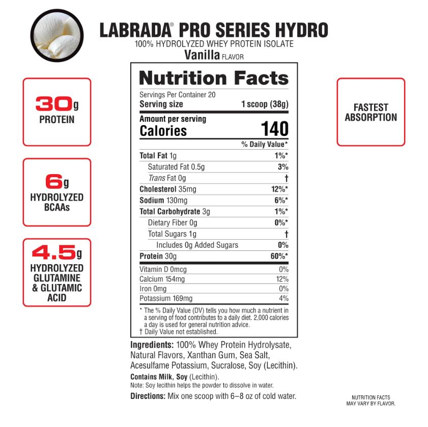HYDRO WHEY – 100% Hydrolyzed Isolate Hổ trợ tăng cơ, 47 liều dùng.