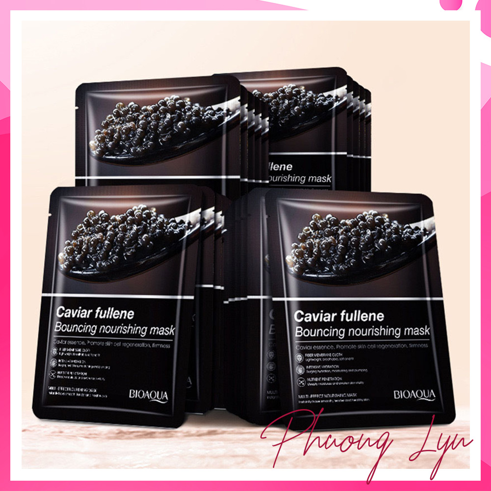 Bioaqua trưcaviar fulllene acne relief pimple mask high moisturizing nourishing skin nutrition