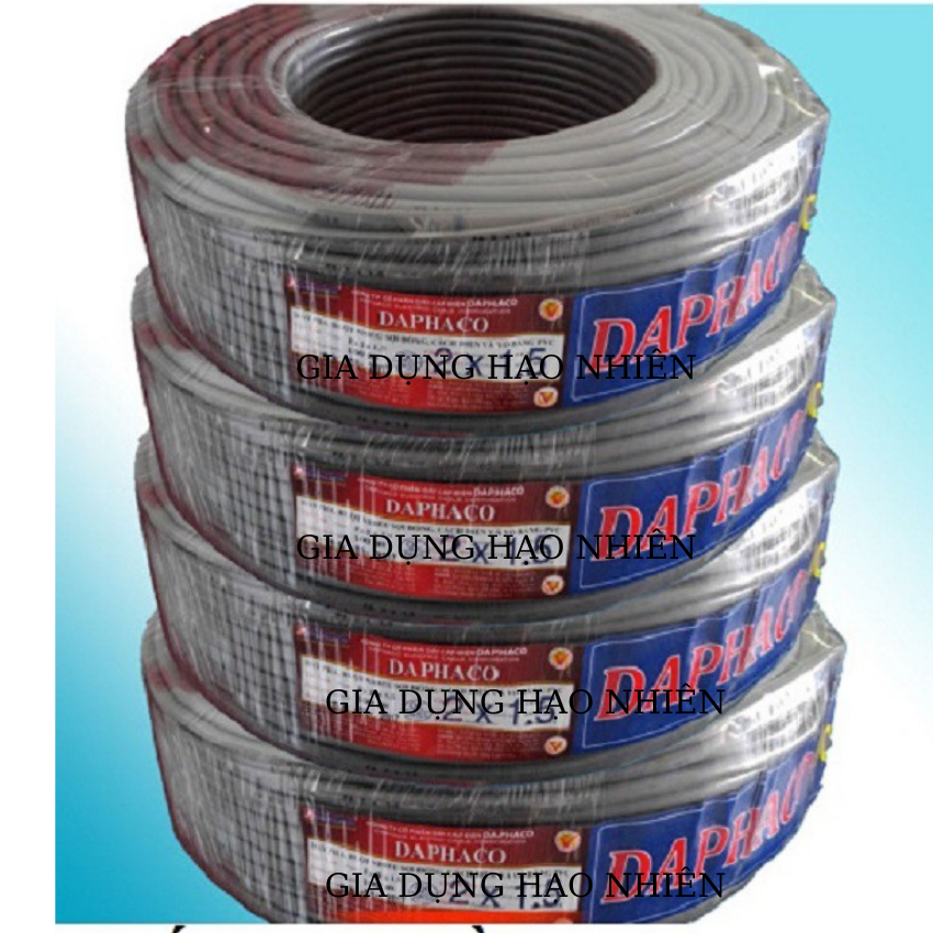 Dây điện đôi 2.5  xám Daphaco 2 lớp vỏ bọc an toàn chống cháy nổ lõi đồng (bán lẻ theo mét)