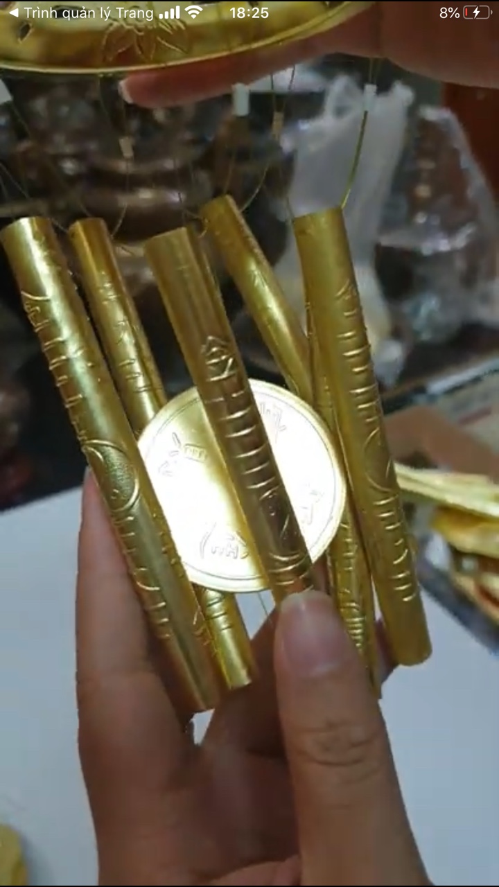 Chuông gió 8 thanh bằng đồng