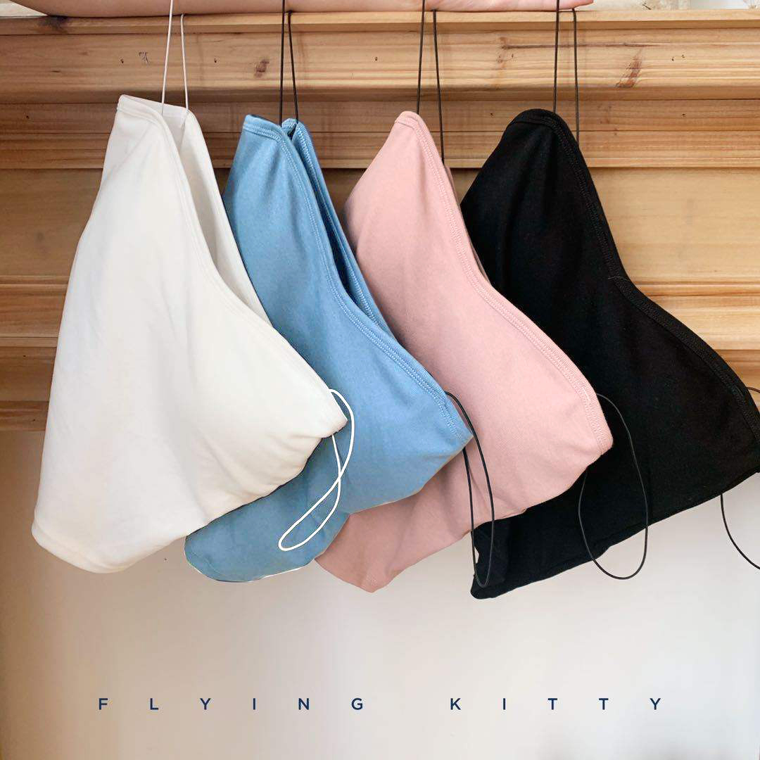 Áo bra Croptop chất liệu Cotton 2 dây mảnh sợi bún có sẵn đệm ngực freesize FLA52