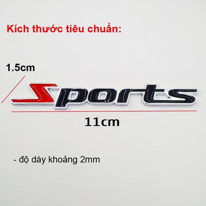 Tem chữ Sport thể thao dán xe ô tô