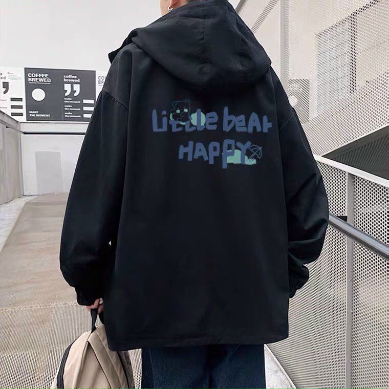 Áo khoác dù Unisex hình con mèo mun