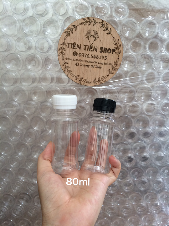 50 chai nhựa trong 80ml nắp vặn