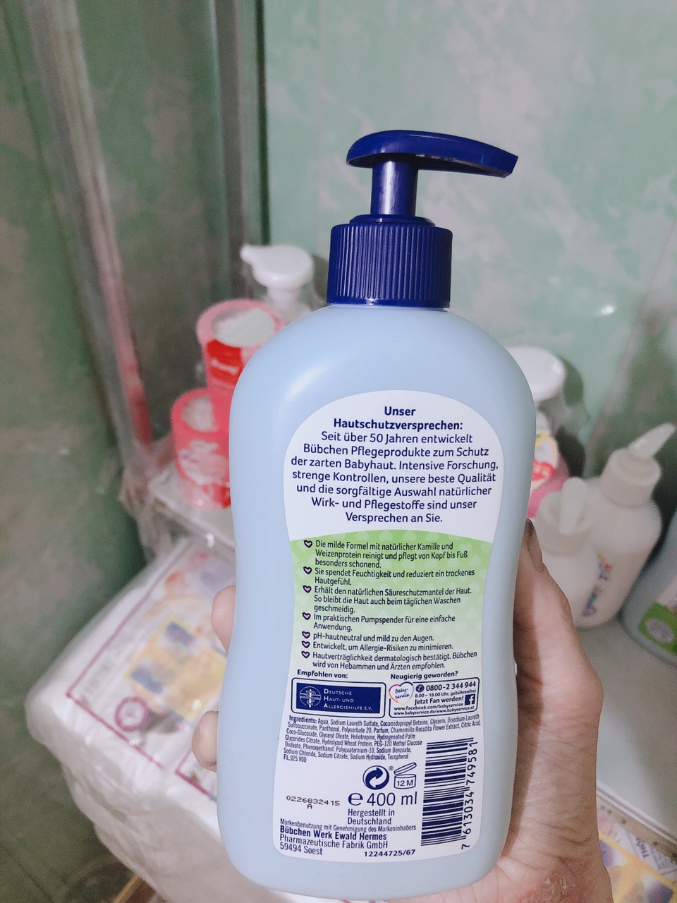 Sữa tắm gội Bubchen 400 ml nội địa Đức