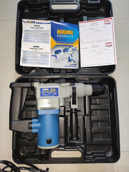 Máy khoan và đục bê tông HiBiKi HB-26, Made in Thái lan, 1380w, Chuyên khoan và đục  bê tông 5kg, dây đồng.