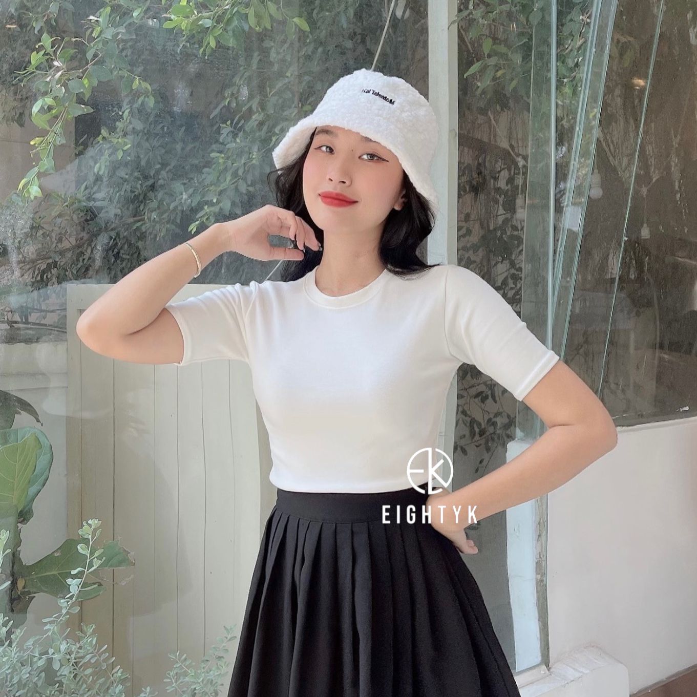 [EIGHTYK] Áo Croptop Tay Ngắn Trơn