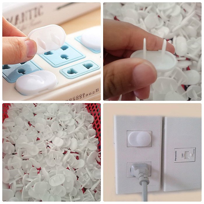SET 10 CHIẾC BỊT Ổ ĐIỆN 2 CHẤU BẢO VỆ BÉ