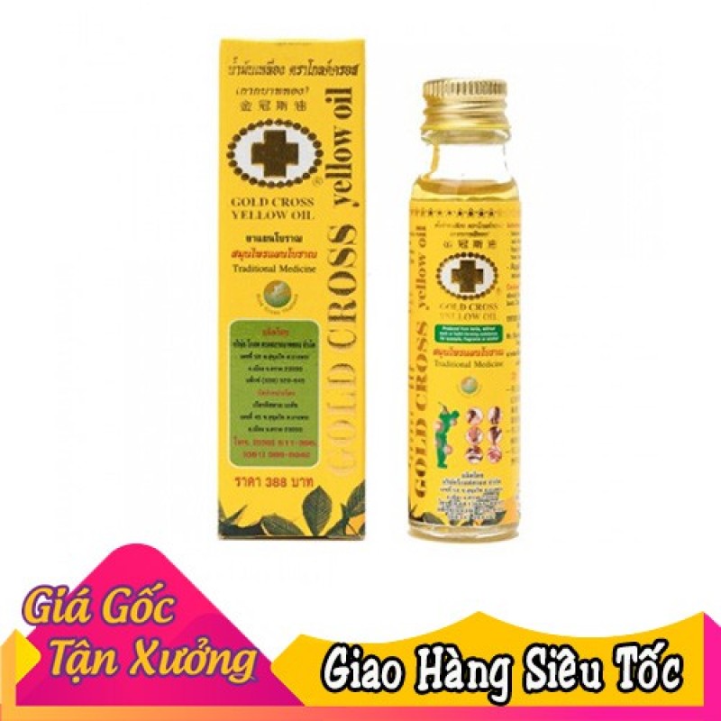 Dầu Thập Tự Vàng Thái Lan Gold Cross Yellow Oil chai 24ml nhập khẩu
