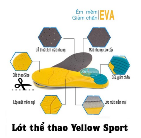 Lót giày thể thao nam Yellow Sport