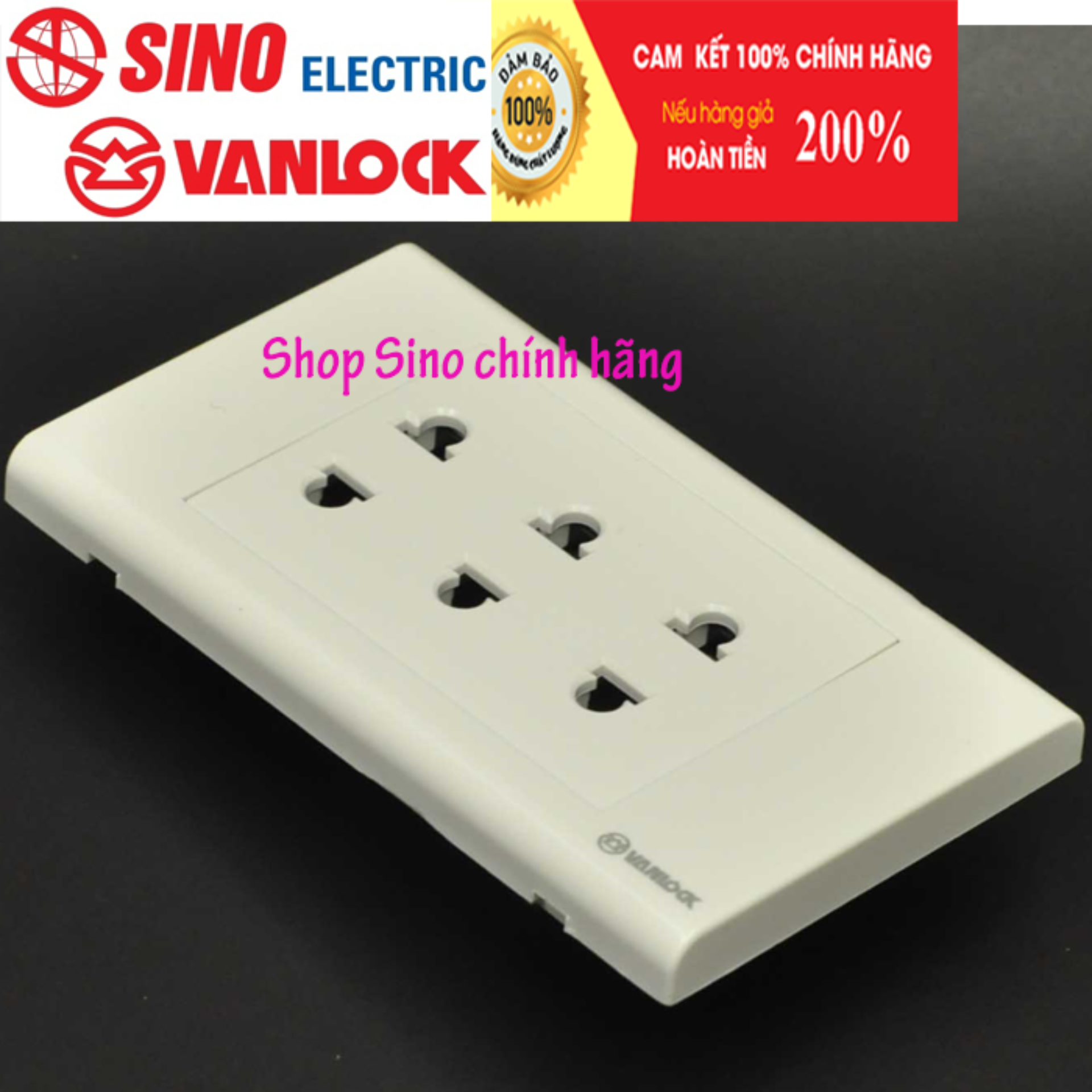 Ổ Cắm Sino-Vanlock 1 ổ, 2 ổ, 3 ổ - Seri S18