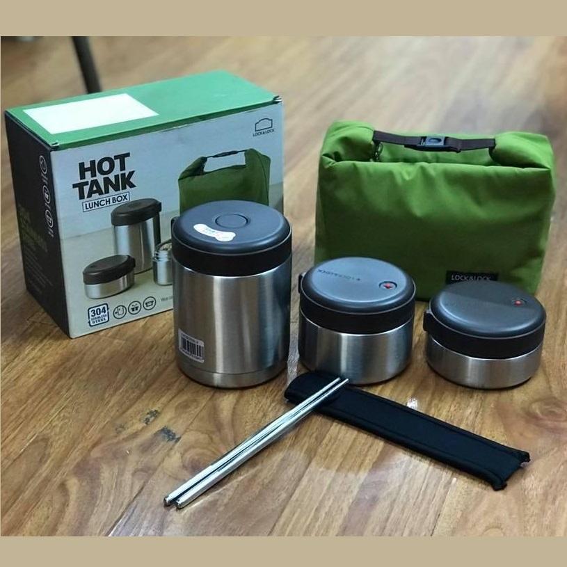 Bộ hộp cơm Lock&Lock Mushroom Lunch Box Set LHC8025SLV