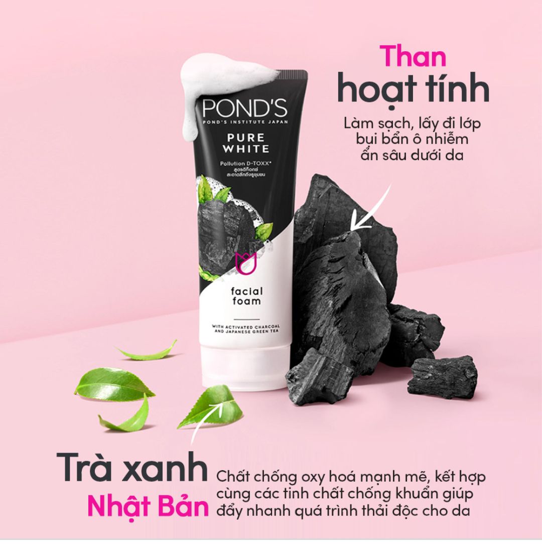 [HCM]Sữa rửa mặt PONDS PURE WHITE ngọc trai đen 100g