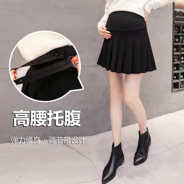 Chân Váy Bầu Xếp Ly ( Có quần bên trong )