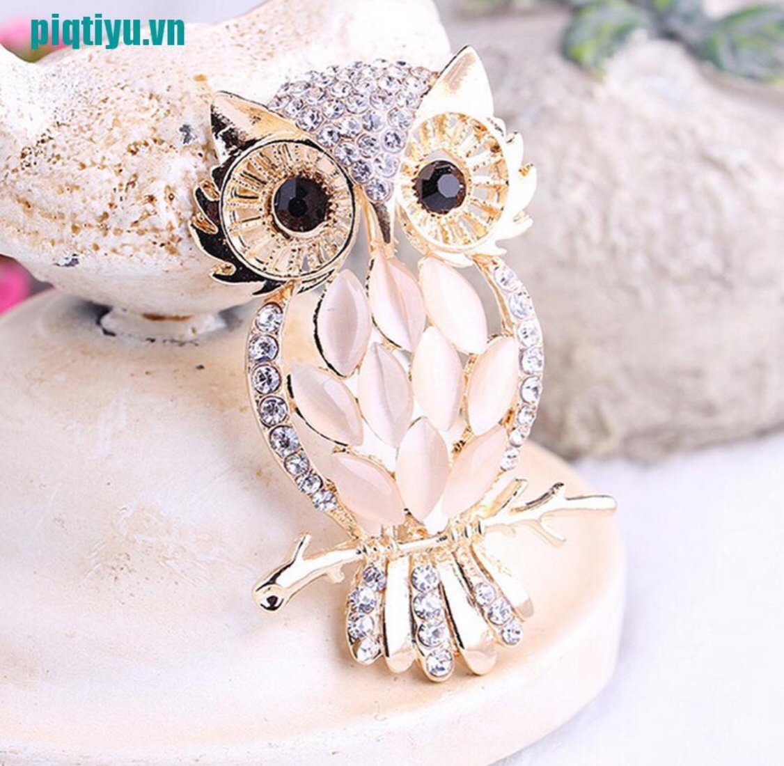[HCM]Cài áo cap cấp. KT 3x6cm. Hình con cú đính đá