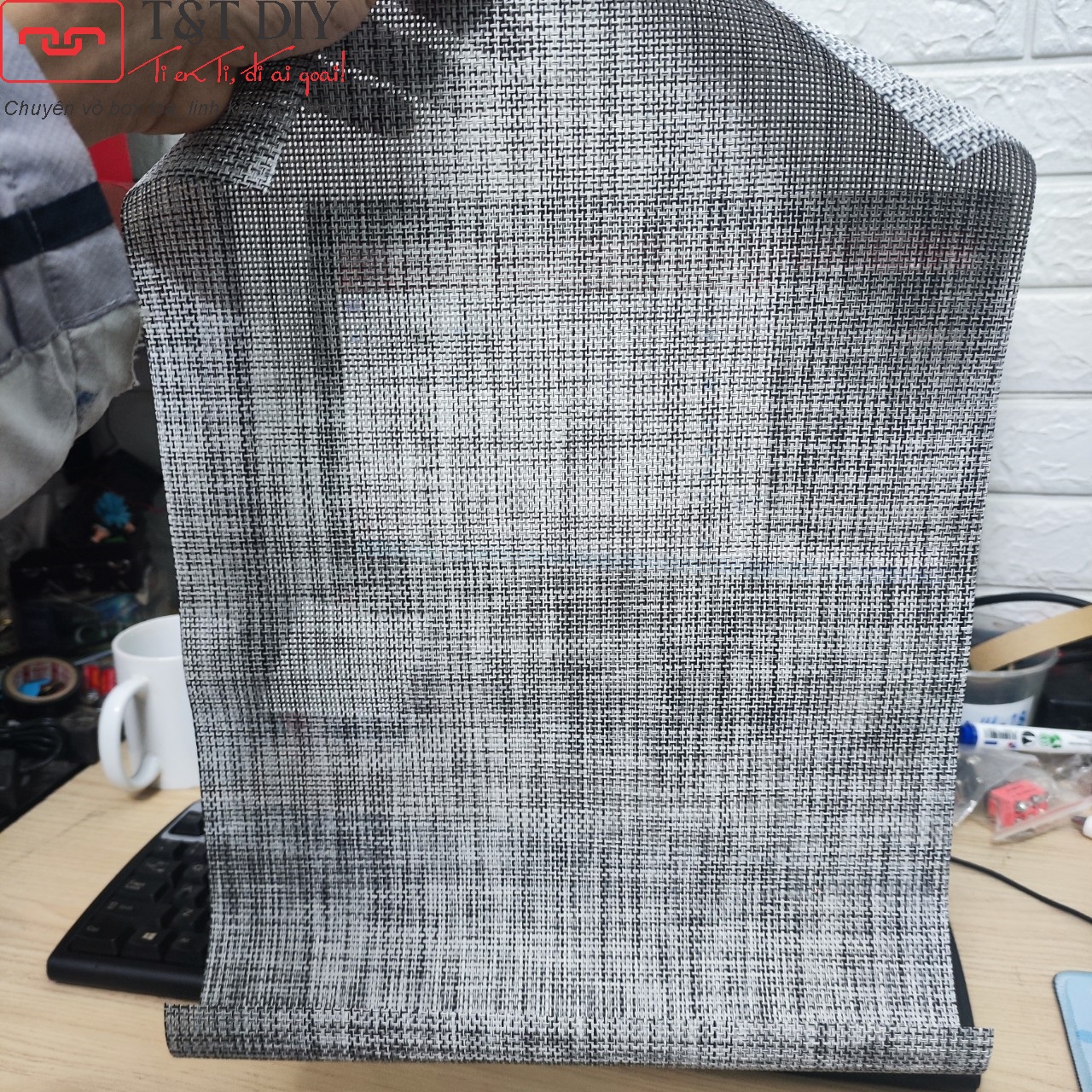Vải lưới ê căng trắng tuyết