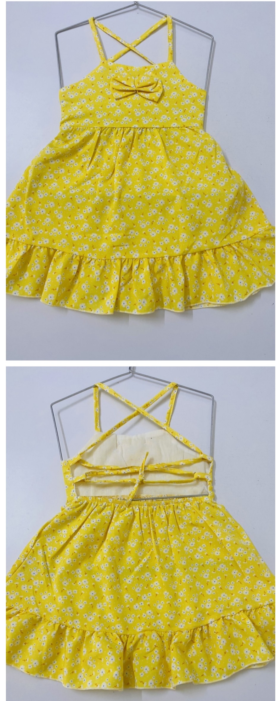 Đầm Lụa Dây Hoa Chéo Bé (8-16kg) (giao màu ngẫu nhiên)