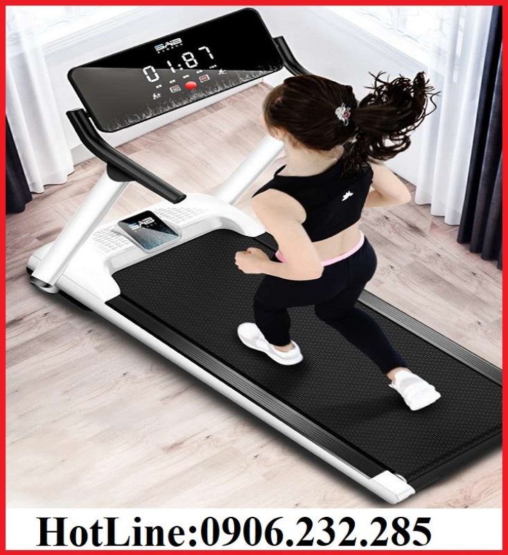 Máy chạy bộ SAIB S1 xếp gọn , mặt đồng hồ cảm ứng - Máy tập chạy bộ tại nhà tốc độ 1 đến 10Km