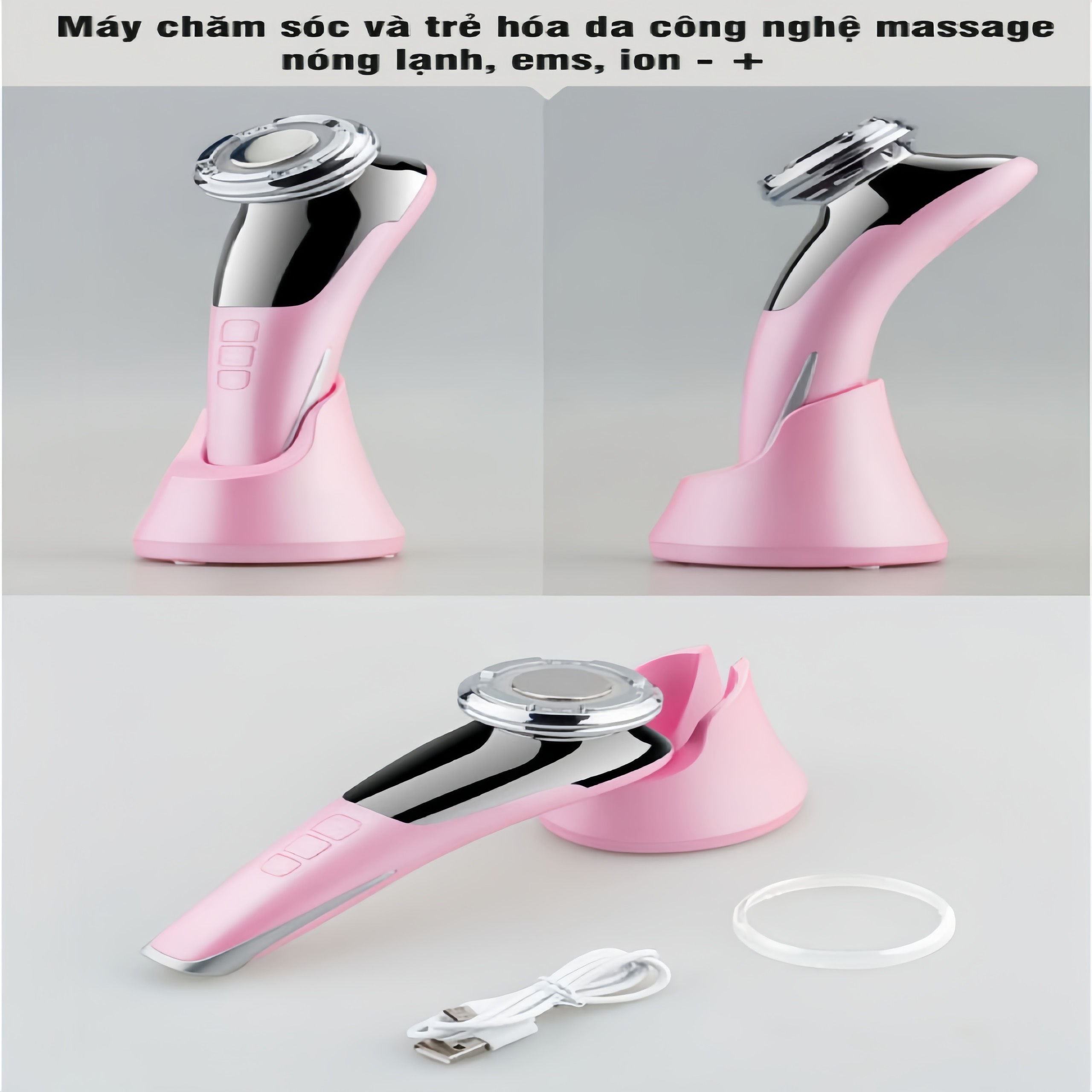 Máy massage mặt ion chính hãng Hot and Cold KM55