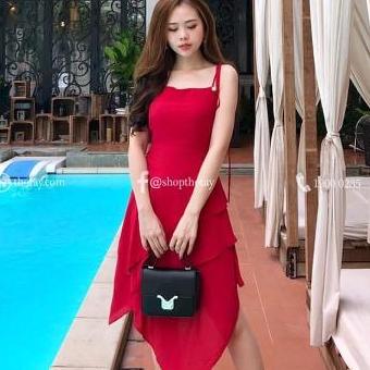 Đầm dáng xòe xếp 3 tầng