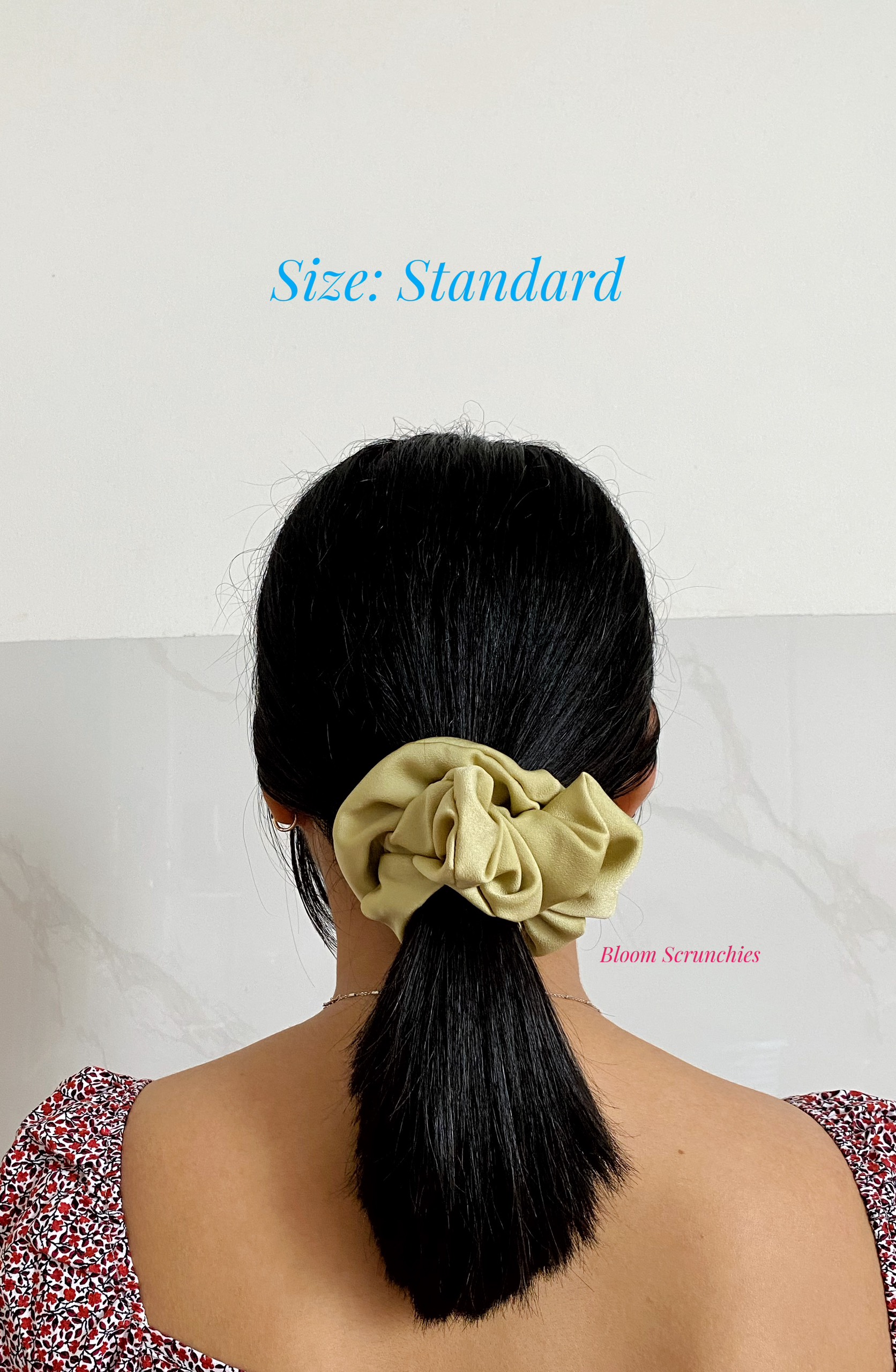Dây cột tóc lụa ngọc trai màu xanh mía Standard_ Scrunchies