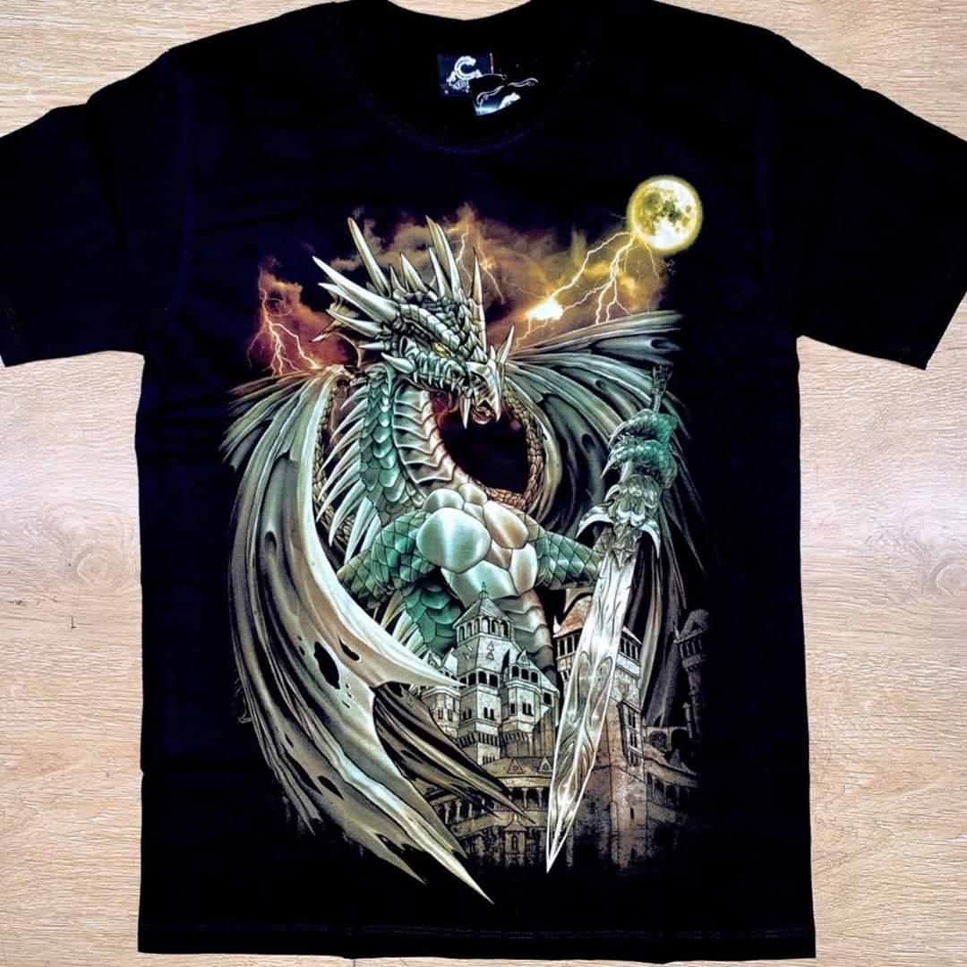 [HCM]Áo thun nam 3D in hình Rồng Phong Thủy sắc nét không phai màu không dính giặt vải dày mịn mát