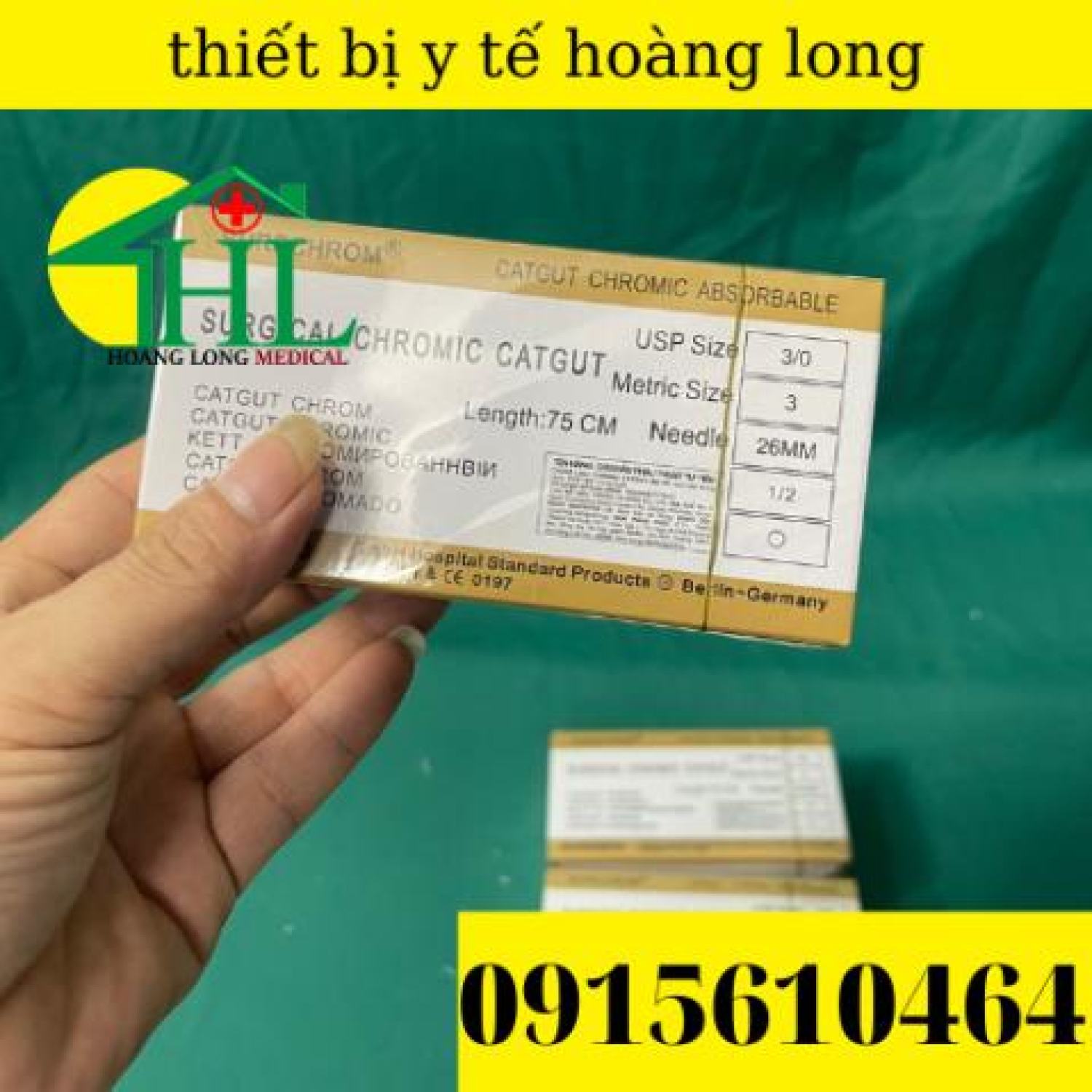 Chỉ catgut size từ số 1 đến số 6 hộp 12 sợi
