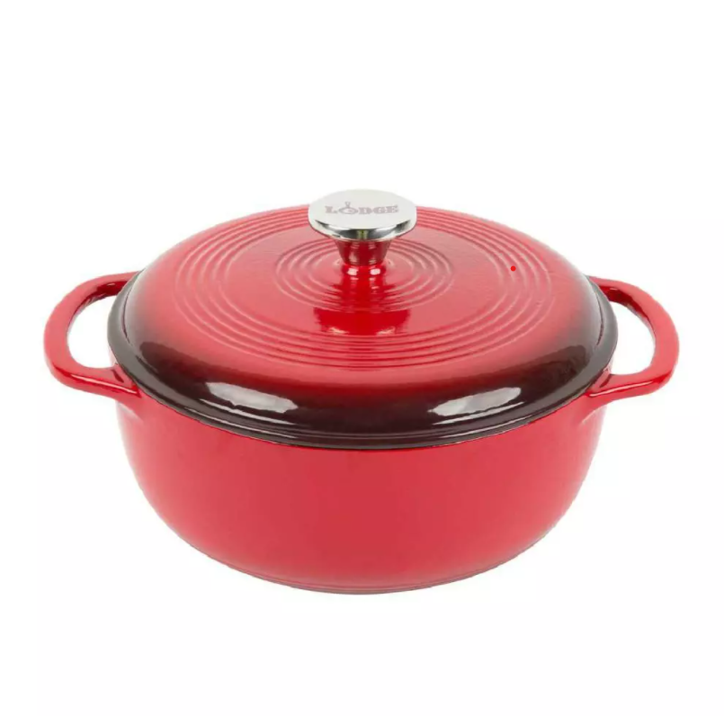 Lodge - Nồi gang phủ men màu đỏ - 4.35L