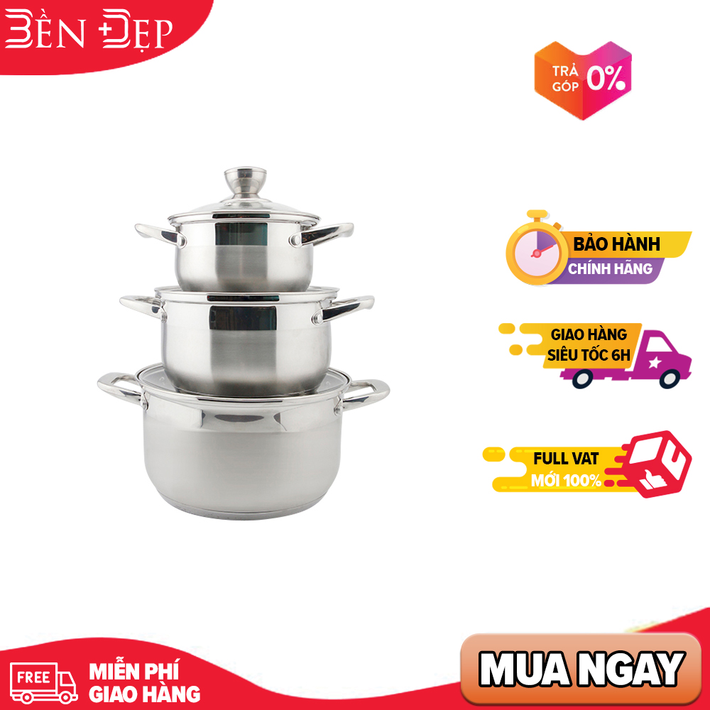 Bộ nồi inox elmich 3 chiếc cỡ 162024cm el3337