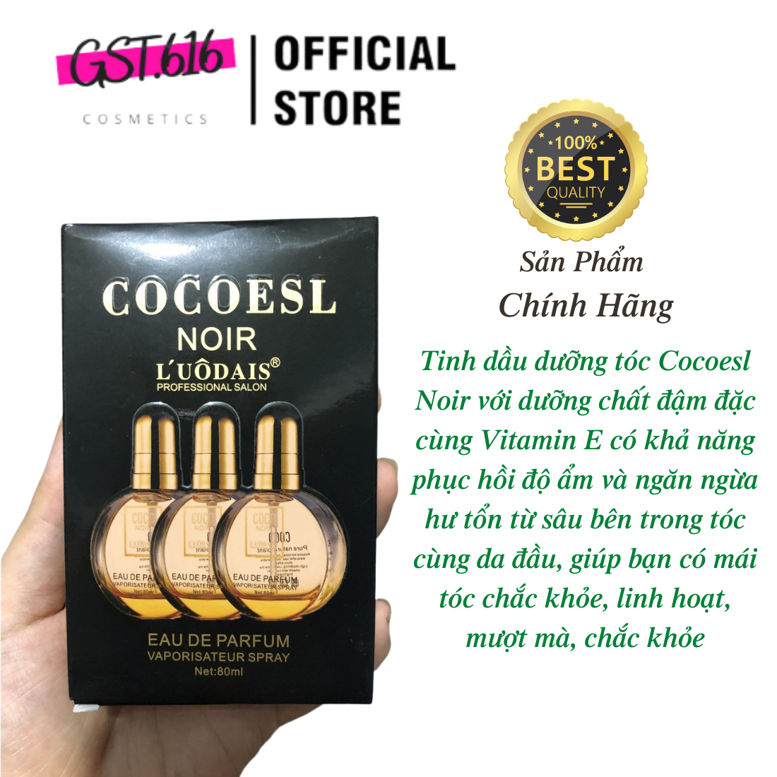 Tinh dầu dưỡng tóc dành cho tóc uốn xoăn Coco Noir 80ml