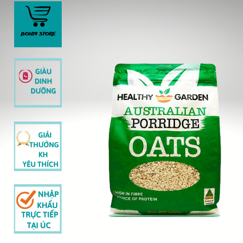 Yến mạch tươi Healthy Garden nguyên chất nhập khẩu Úc túi 900gram