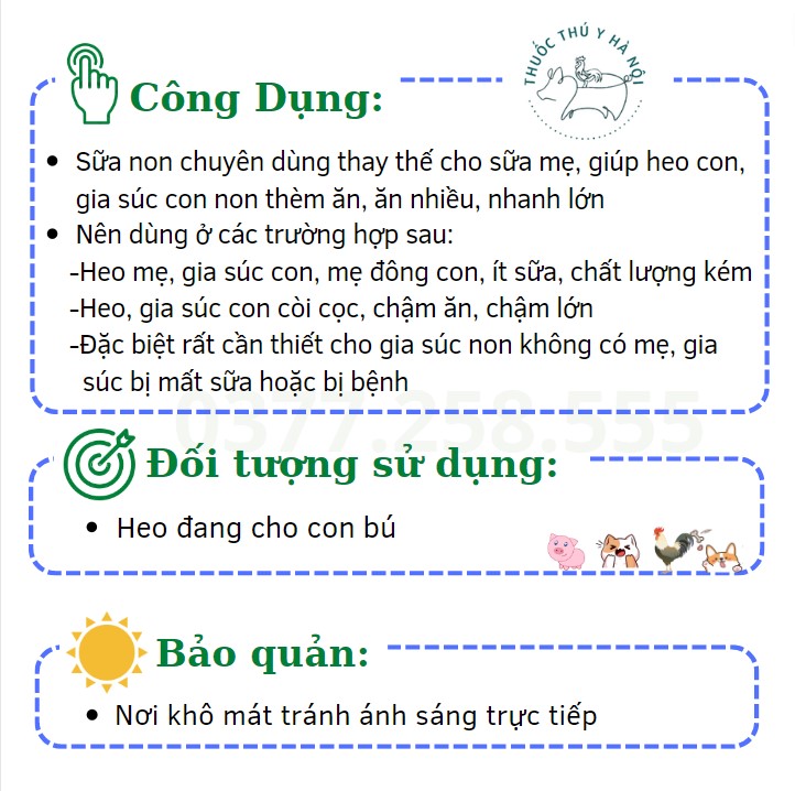 Sữa Non, Sửa Bột Dành Cho Heo Con, Dê Con, Bê,…