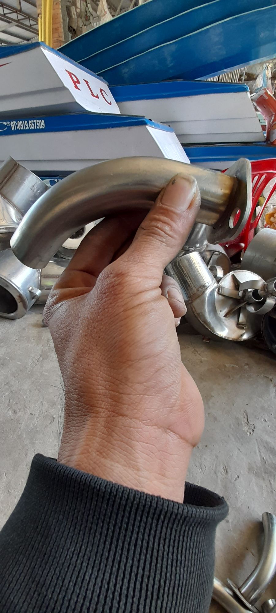 bô nổ inox dùng cho máy 5.5hp đến 7.5hp