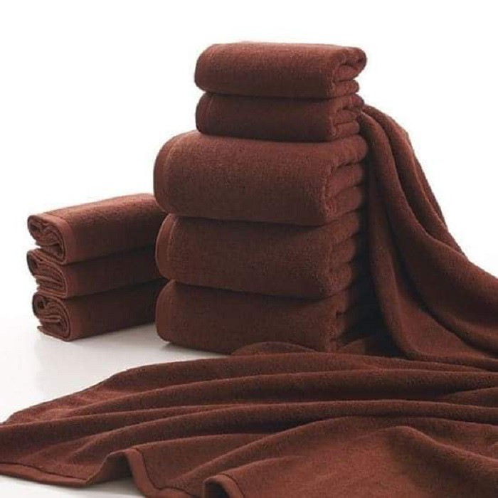 Khăn tắm dùng trong nhà, Spa, khách sạn - Khăn nâu xuất Nhật thần thânh