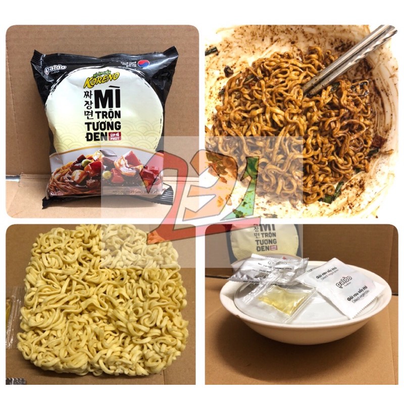 Mì Trộn Tương Đen Koreno Ăn Liền COMBO 8 GÓI