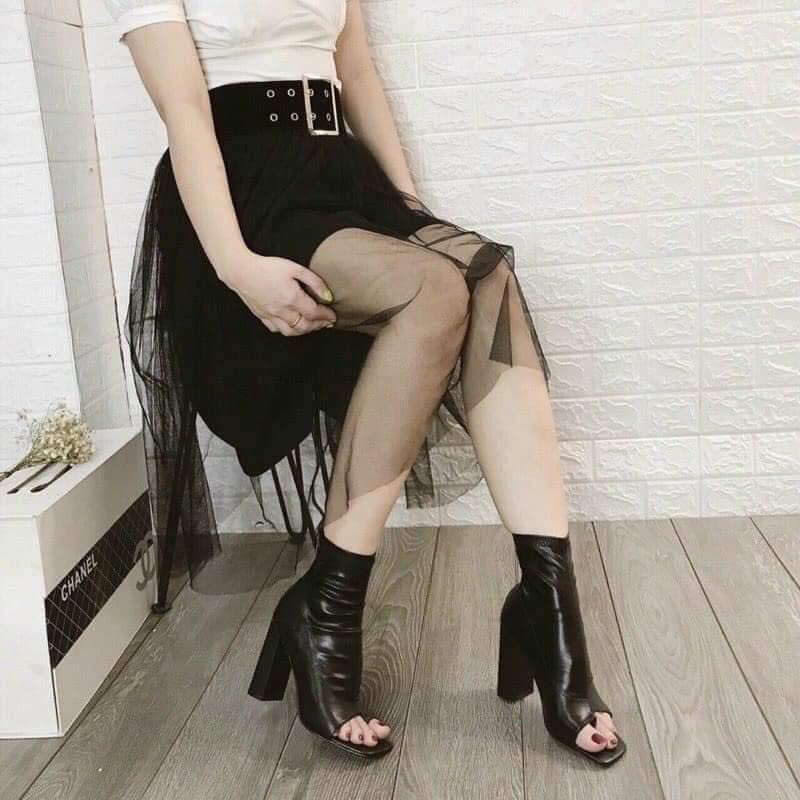 Boot hở mũi xỏ ngón da siêu mềm