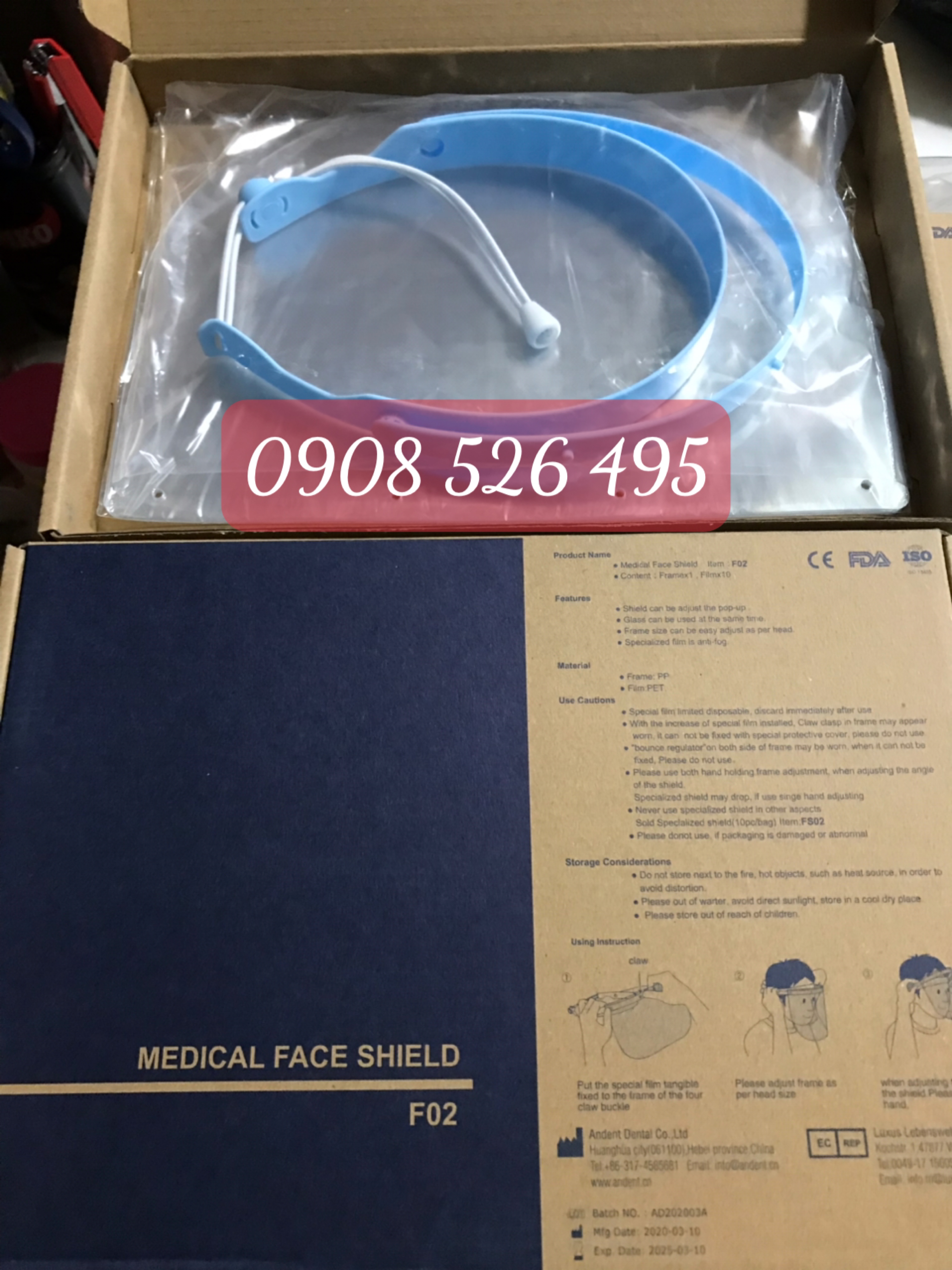 [HCM]Kính che mặt (full face shield) chắn giọt bắn