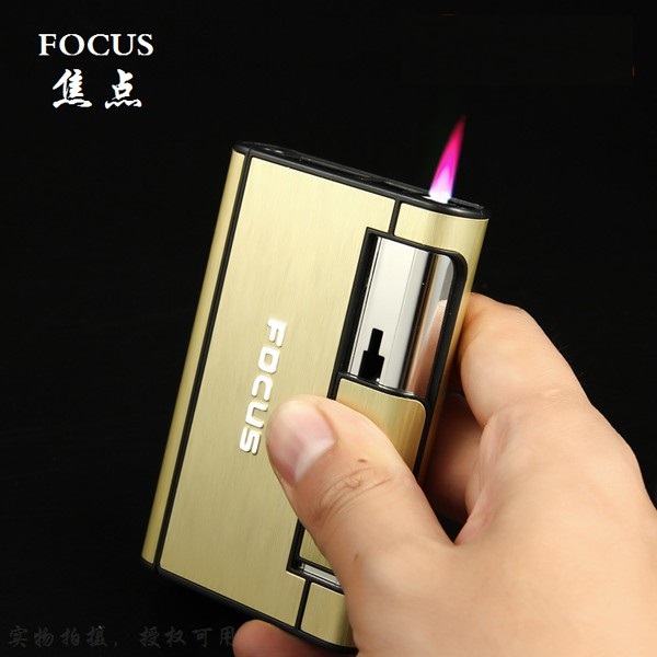Bật lửa kiêm bao đựng thuốc lá Focus cao cap